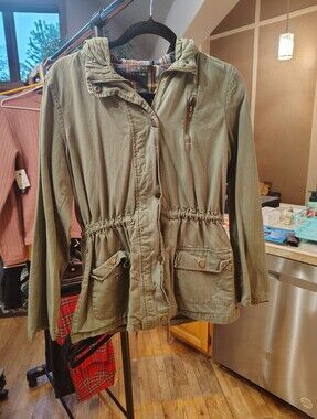 mine Olive Green Utility Jacket with Drawstring Waist